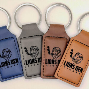 Lions Den Cigar Club Leather Keychain