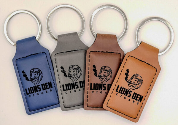 Lions Den Cigar Club Leather Keychain